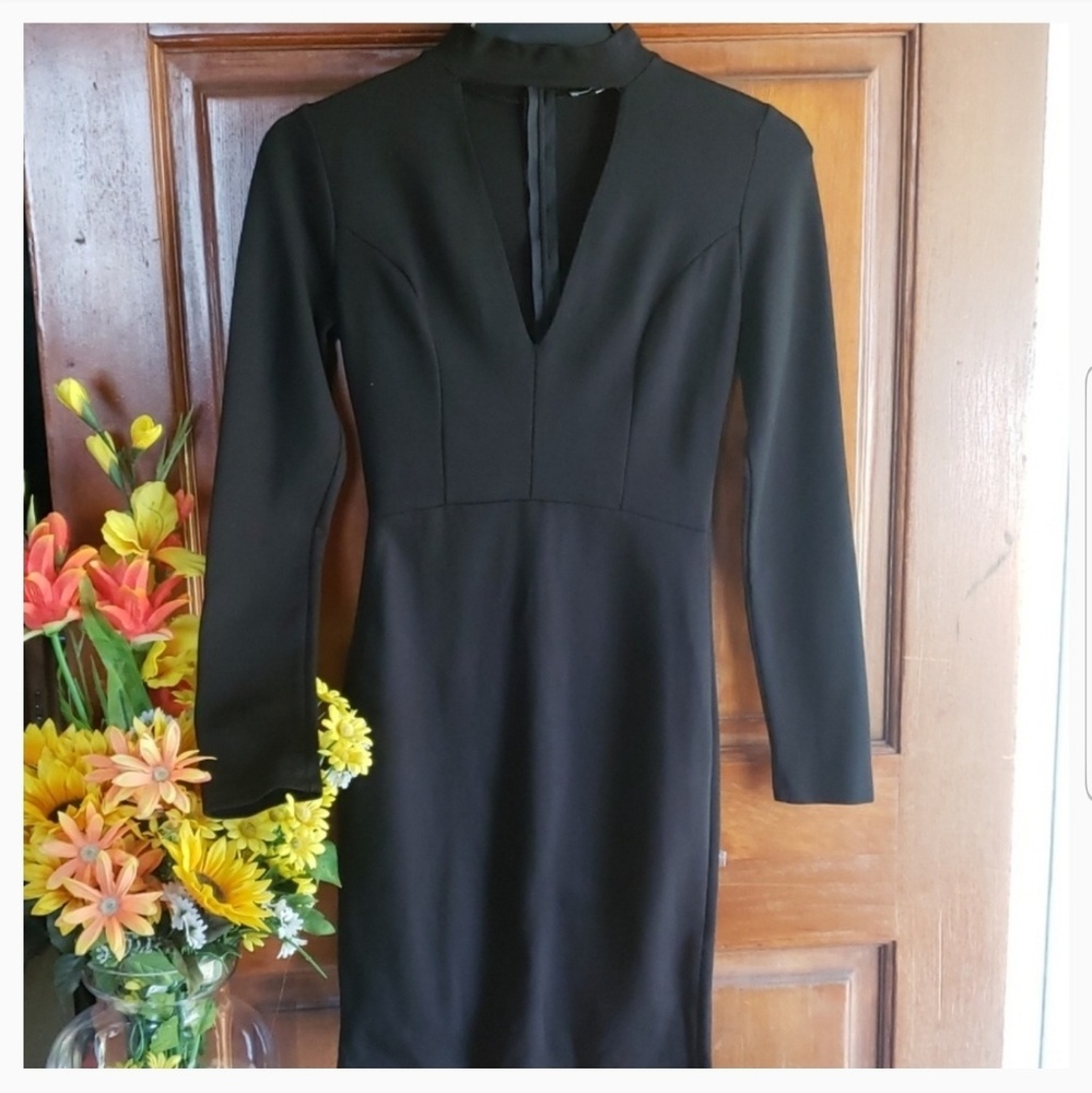 Long Sleeve Bodycon Black Dress
